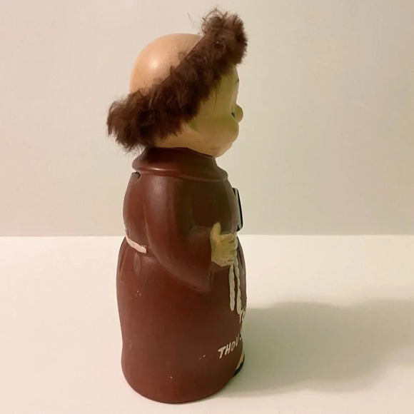 Vintage Monk Friar This Is My Bank Thou Shalt  Not Steal Ceramic Coin Bank - Picture 4 of 8